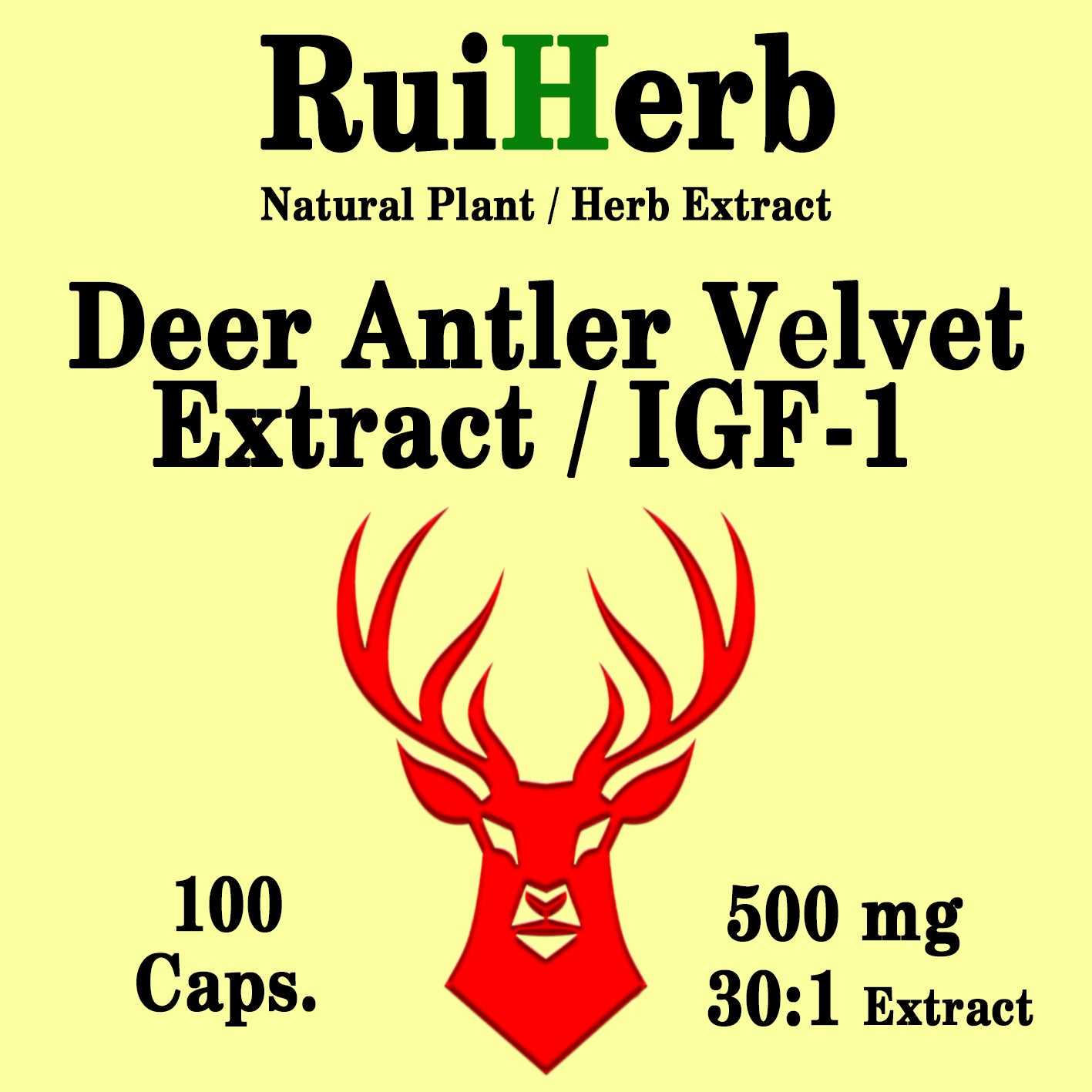 DEAR ANTLER VELVET Extract/IGF-1;100 caps./500mg; Baršuna od jelenjih rogova;RuiHerb USA