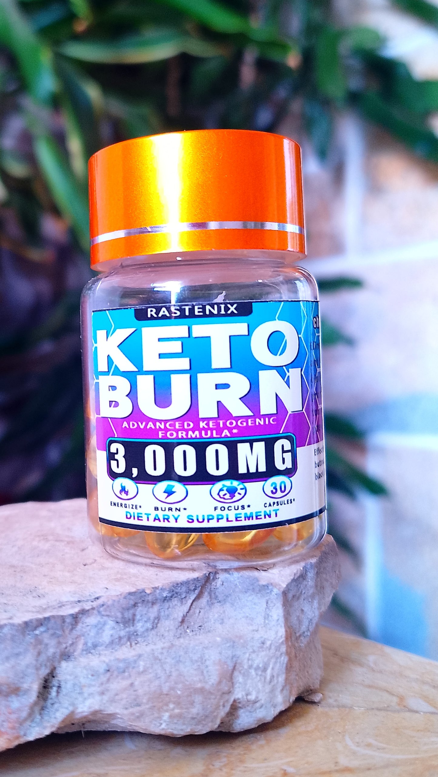 KETO BURN (Ketoni za sagorevanje masti oko struka) 3000mg-30 caps;  Povećajte energiju i metabolizam - Egzogeni Keto BHB dodatak za žene i muškarce (2 pakovanja x 30 kapsula)-Rastenix USA