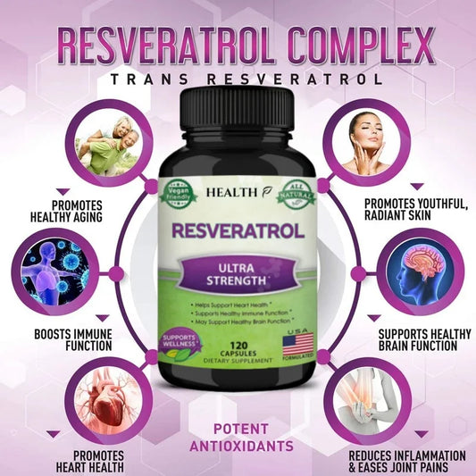 Resveratrol (Ultra snažan) doza 1200mg/600mg caps.120 caps.HEALTH Co.-USA; Podrška kardiovaskularnom sistemu , imunitetu  i u borbi sa kancerom Pluća i debelog creva