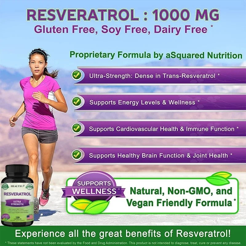 Resveratrol (Ultra snažan) doza 1200mg/600mg caps.120 caps.HEALTH Co.-USA; Podrška kardiovaskularnom sistemu , imunitetu  i u borbi sa kancerom Pluća i debelog creva