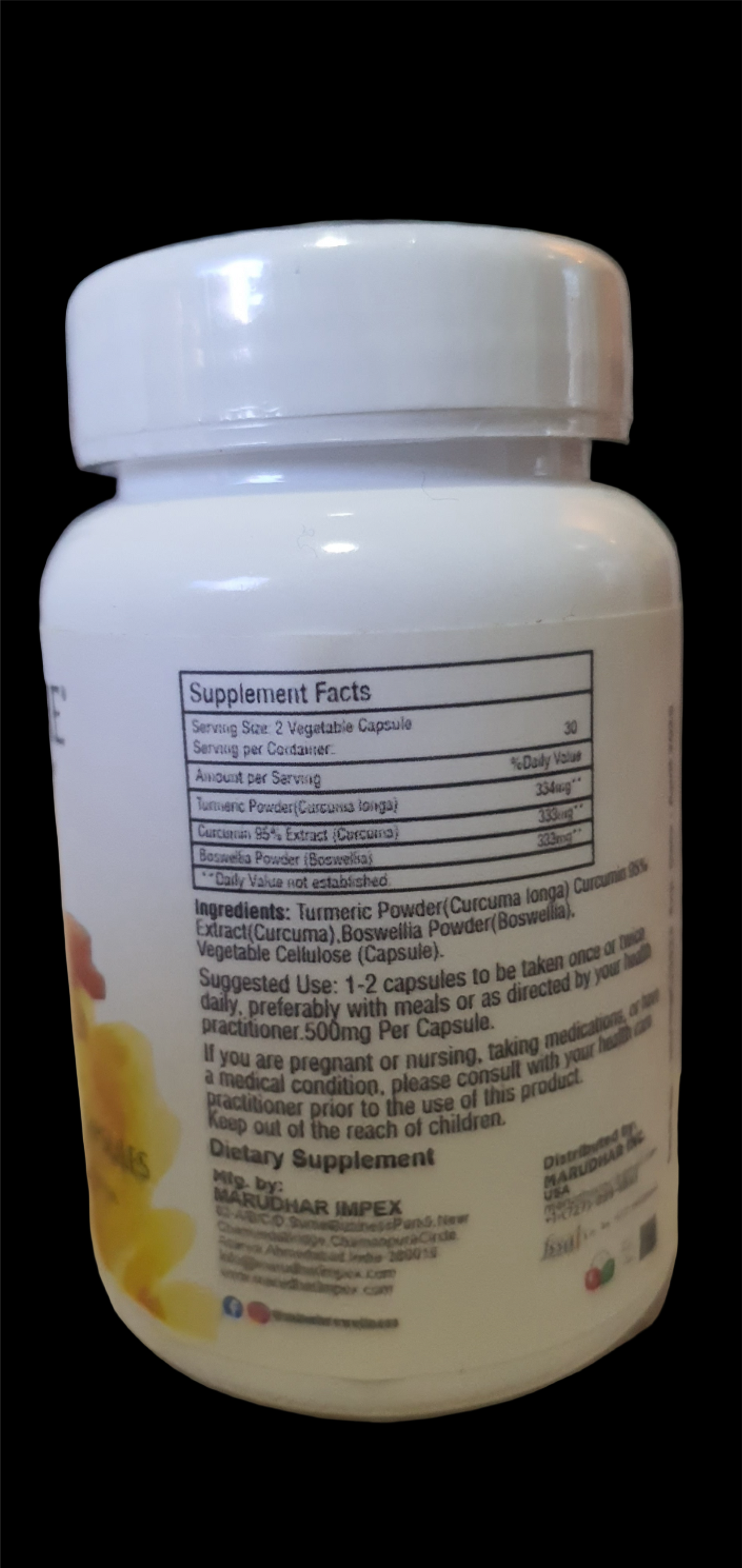 TURMERIC(Kurkuma)sa dodatcima + Kurkuminom 95% + Boswellia(Indiski Tamjan): dnevna doza 1000mg-60 caps.-;Mi Nature