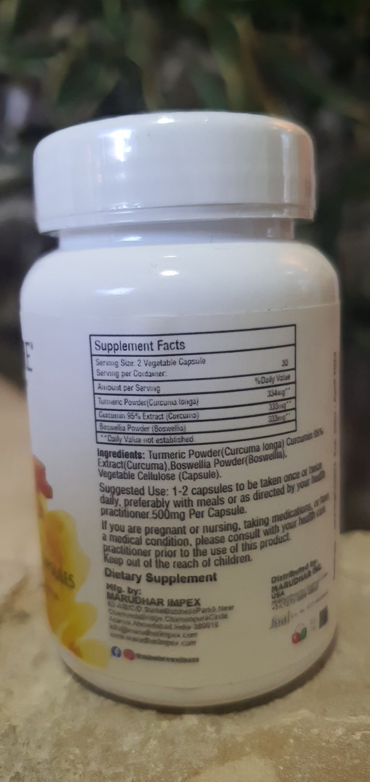 TURMERIC(Kurkuma)sa dodatcima + Kurkuminom 95% + Boswellia(Indiski Tamjan): dnevna doza 1000mg-60 caps.-;Mi Nature